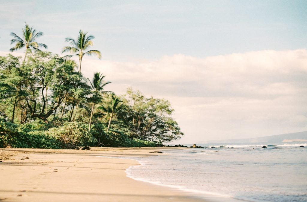 Empty beaches for sunrise family session on Maui