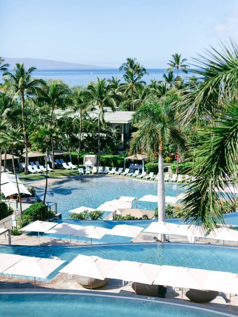 Ocean view from the pool terraces at the Andaz Maui in Wailea