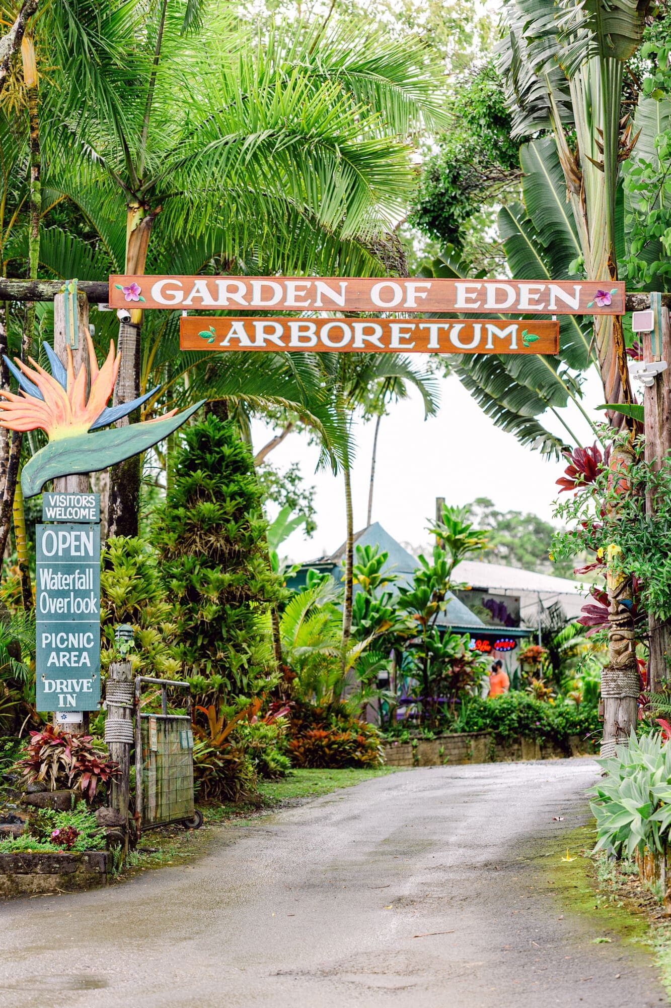 Entrance to the Garden of Eden Arboretum in Maui