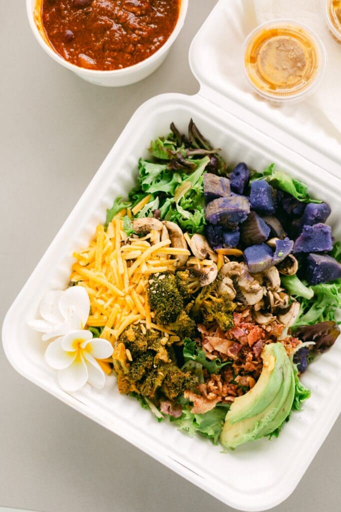 best healthy food on maui paniolo salad and lamb stew from fork and salad