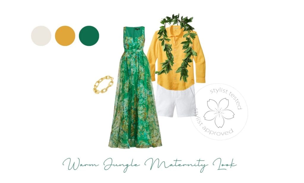 tropical maternity outfit idea for Maui jungle photo session