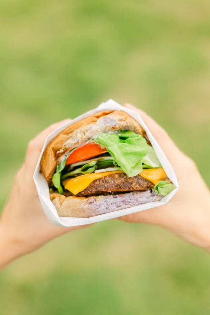 maui taro burger at healthiest restaurant maui